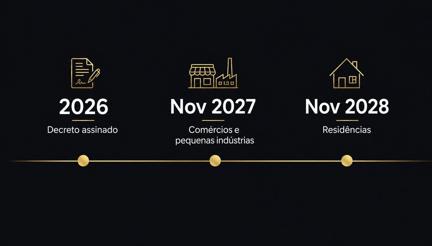 Cronograma de abertura do mercado livre de energia para residências e empresas 2027 2028